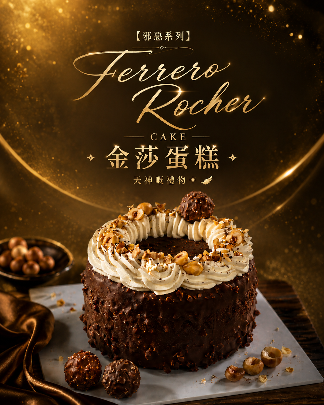 【邪惡系列】金莎蛋糕 Ferrero Rocher Cake