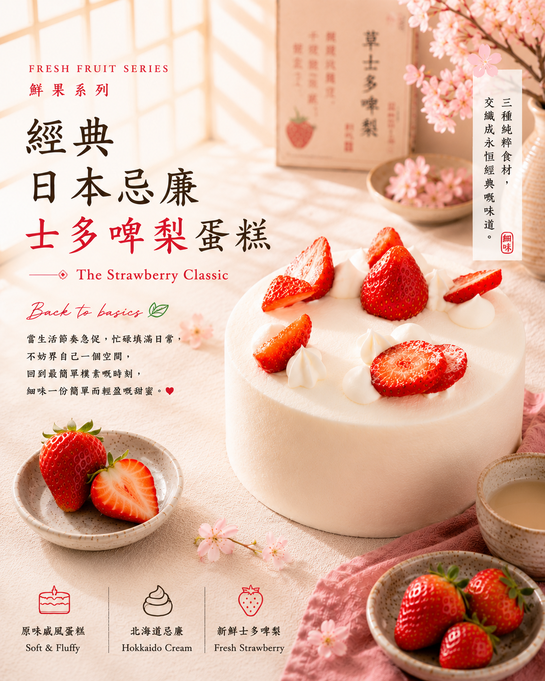 【鮮果系列】經典日本忌廉士多啤梨蛋糕 The Strawberry Classic